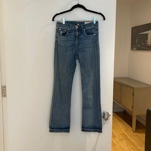 Rag and Bone Mid-Wash ankle crop jeans